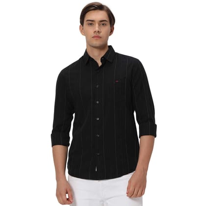 Mufti Black & White Pin Stripe Shirt