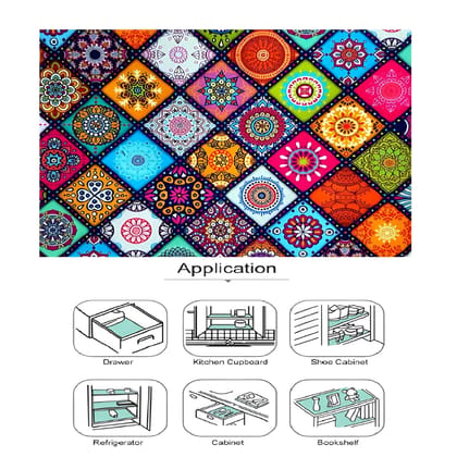 WISHLAND Single Door Fridge Cover Combo Set pf 1 Fridge Top Cover + 2 Fridge Handle Cover + 4 Multipurpose Fridge Mats (Multicolor)