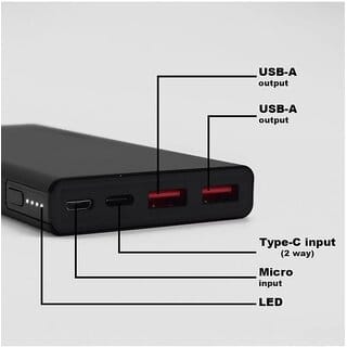 Digimate (DG-PB-1004-BK)10000mAh Type-C Input (2-Way Port) 22.5W Fast Charging Power Bank (Black)