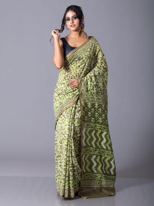 Exceptional  Printed Chanderi Silk Saree