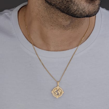 GLOBE (GOLD) Pendant+ Chain