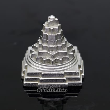 Divine Solid mercury 3d pyramid of shree yantra, Parad Mahalakshmi Yantram figurine for puja at home best way for wealth and prosperity MA05