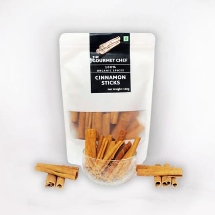 THE GOURMET CHEF Organic Cinnamon Sticks, 150 gm