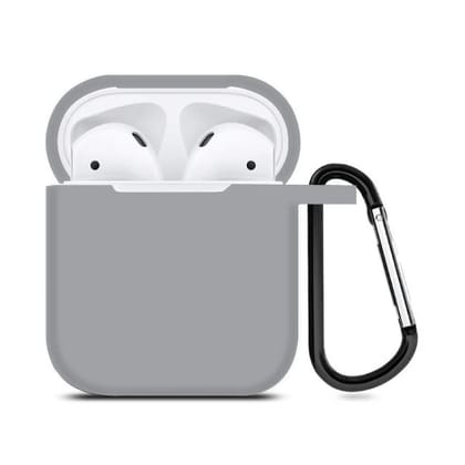 Grey Liquid Silicon - AirPods Cases-AirPods (1st Generation)