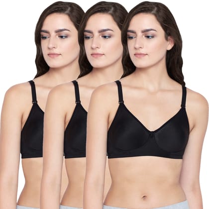 Bodycare Polycotton Non Padded Non wired Seamless cup bra-Pack of 3