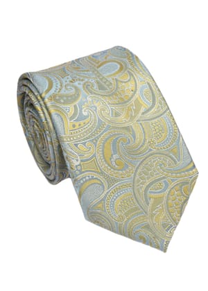 Men's Paisley Formal Necktie - Light Green-Free / Light Green