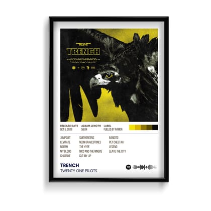 Trench by Twenty One Pilots Album Poster-A2 / White Frame