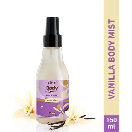 Plum BodyLovin' Vanilla Vibes Body Mist, Warm Vanilla Fragrance, Aloe-Infused, 150 ml