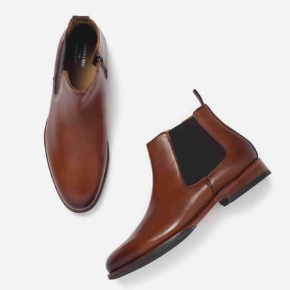 GORDON & BROS TAN MEN LEATHER BOOTS