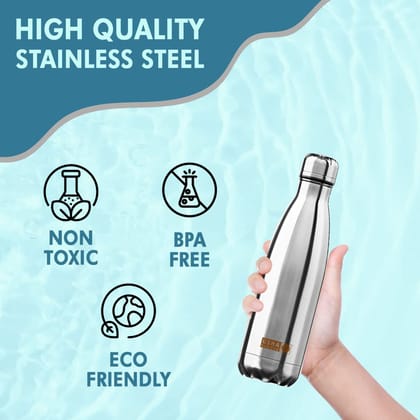 USHA SHRIRAM 1000ml Insulated Stainless Steel Water Bottle, Black, keeps liquids hot for 18 hours and cold for 24 hours.-USHA SHRIRAM 1000ml Insulated Stainless Steel Water Bottle (Black) | Keeps