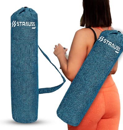 STRAUSS Jute Yoga Mat Bag with Shoulder Strap Green-STRAUSS Jute Yoga Mat Bag with Shoulder Strap, (Green)