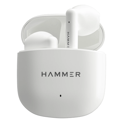 Hammer KO Pro Truly Wireless Earbuds with Smart Touch Controls-White