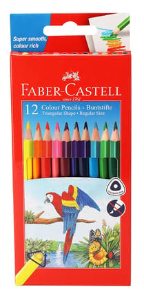 Faber-Castell Triangular Colour 12 Pencils - Pack of 1 (Assorted)