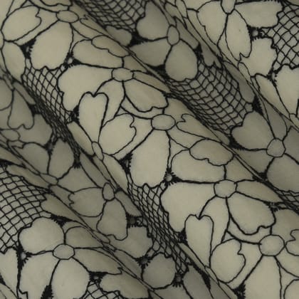 Cotton Embroidery Fabric-Black