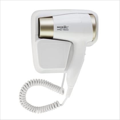 Ikonic 1500W Wall-Mount Hair Dryer with 2-Speed Setting & Spiral Cable