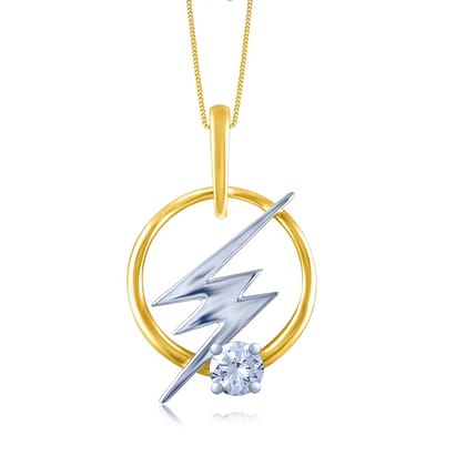 Senco Gold Dazzling Thunder Solitaire Pendant