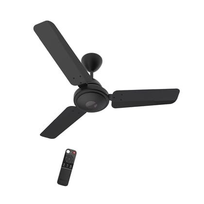 Atomberg Efficio 900 mm BLDC Motor with Remote 3 Blade Ceiling Fan (Matt Black, Pack of 1)