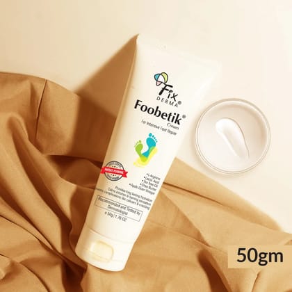 Foobetik Foot Cream – Dry & Cracked Heels Cream | 9% Lactic Acid, 1.5% Apple cider vinegar, 4% Tea Tree Oil, 1% L-Arginine-50g