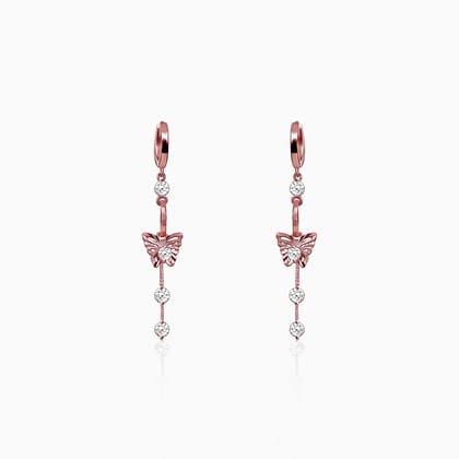 Rose Gold Charming Butterfly Earrings