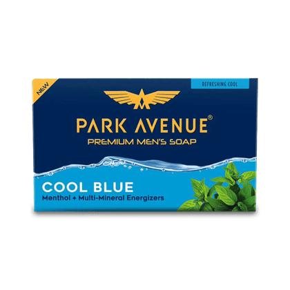 Park Avenue Premium Men'S Soap - Cool Blue, 125 gm Bar