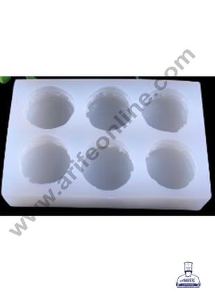 CAKE DECOR™ 3D Silicon 6 Cavity Macaroon Shaped Silicon Candle Moulds SBSP-DYF6081