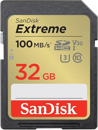 SanDisk Extreme SD UHS I 32GB Card for 4K Video for DSLR and Mirrorless Cameras 100MB/s Read & 60MB/s Write