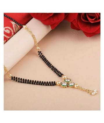 SILVER SHINE Traditional Gold Plated Designer Pandent Mangalsutra For Women - Golden