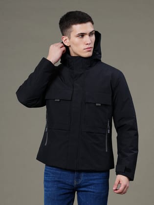 Red Tape Hooded Padded Jacket for Men |  Zipper & Button Closure | Enhanced Comfort