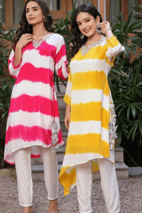 Rayon Tie and Dye Kurta Set-M