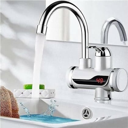 Instant Electric Water Heater Digital Display Instant Hot Faucet Home Water Heater Tank less for Tap, LED Electric Head Water Heaters For Home Kitchen (3000W)