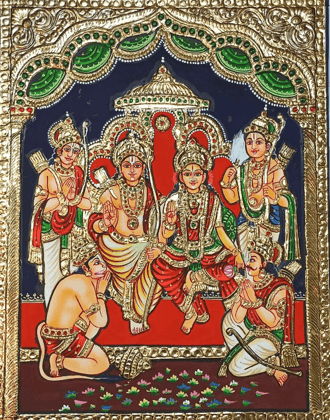 Ramar Pattabishegam Tanjore painting By Authentic Handcrafting Method (Size 24x18)