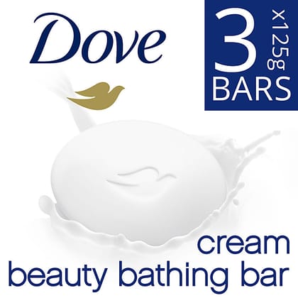 Dove Cream Beauty Bathing Bar, Has 1/4Th Moisturizing Cream, 125 G (Pack Of 3)