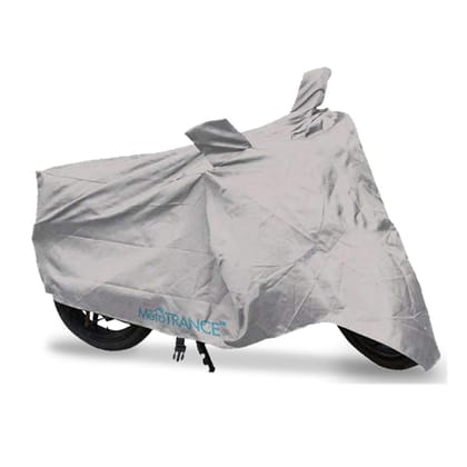 MotoTrance Bike Body Cover For TVS Max 4R - Interlock-Stitched Water and Heat Resistant with Mirror Pockets-Silver