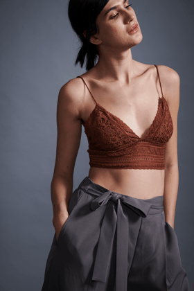 Rust Lace Bralette-XXS / Rust