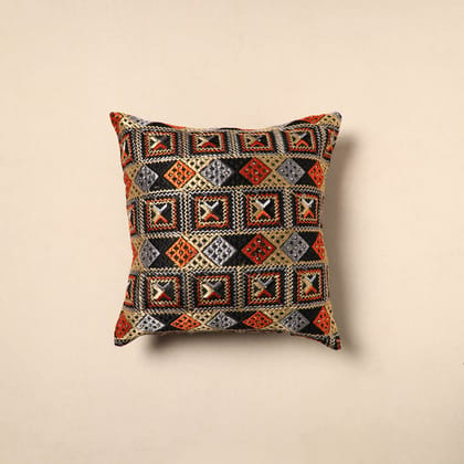 Multicolor - Chinon Phulkari Embroidered Cushion Cover 07