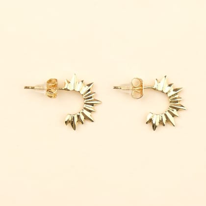 Gold Spike Hoop Earrings