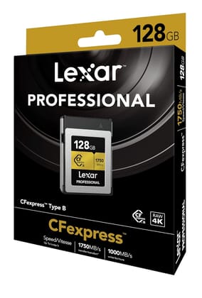 Lexar Professional 128GB CFexpress Type B Read Upto 1750MB-s Gold Series Card