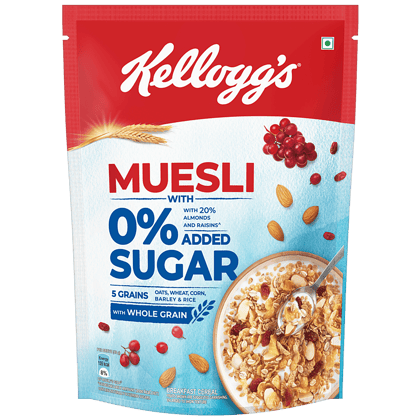 Kelloggs Muesli - With 0% Added Sugar, 500 g Pouch