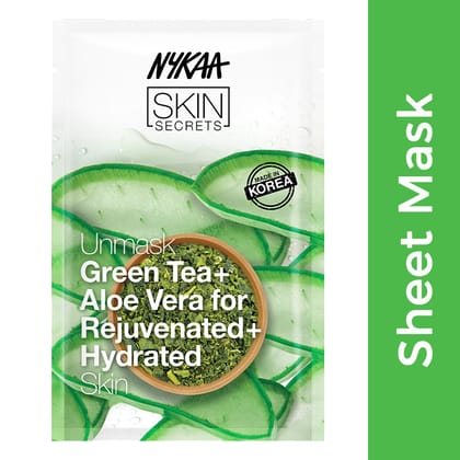 Nykaa Skin Secrets Exotic Indulgence Green Tea + Aloe Vera Sheet Mask For Hydrated Skin(20ml)