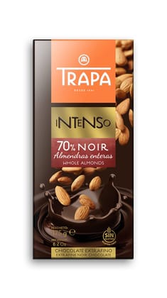 Trapa Bar Intenso 70% Nori Dark Chocolate Almond, 175 gm