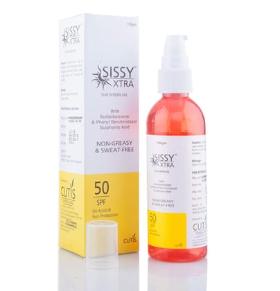 Cutis Sissy Extra SPF 50, with UVA & UVB Protection, Water Resistant Sunscreen for Men & Women, 100 ml