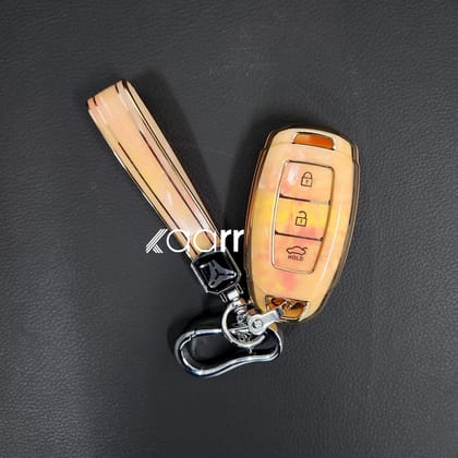 Hyundai Verna (3 Button) Premium Keycase-Jade - Orange