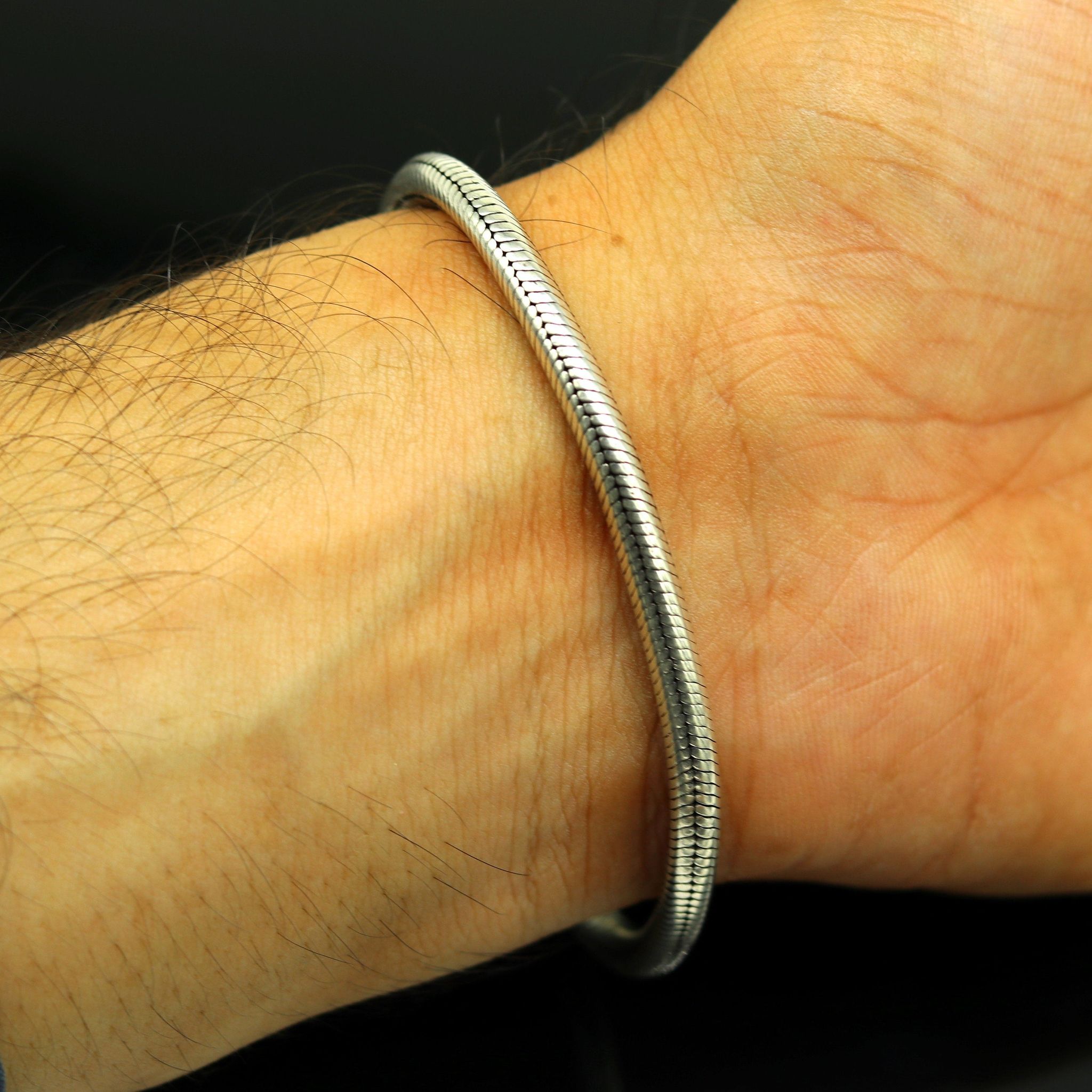 6 to 8.5" long handmade 925 sterling silver gorgeous customized vintage design snake chain bracelet unisex personalized gifting jewelry nsbr28-6 inches