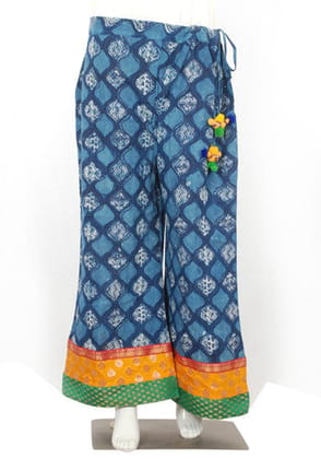 Blue and Yellow Blockprinted Palazzo