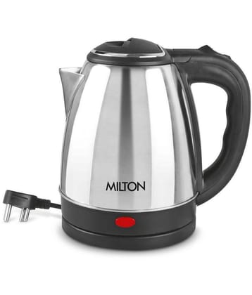 Milton Go Electro 2.0 Stainless Steel Electric Kettle, 1 Piece, 2000 ml, Silver | Power Indicator | 1500 Watts | Auto Cut-off | Detachable 360 Degree Connector | Boiler for Water - Silver