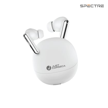 Spectre Wireless Earbuds  ANC  ENC  Quad Mike  Soft Touch-White