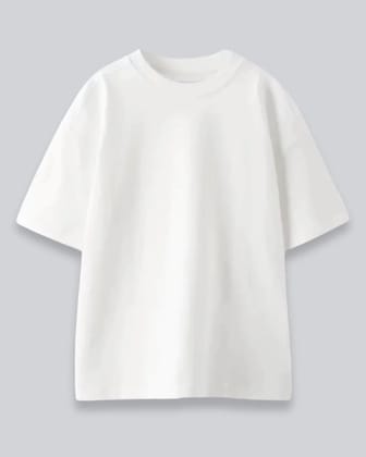 White Oversized Plain T-Shirt-XXL