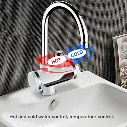 1597 Stainless Steel LED Digital Display Instant Heating Electric Water Heater Faucet Tap, Geyser