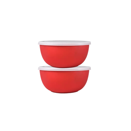 BOWLMAN Steel Red Food Container ( Set of 2 )-Red