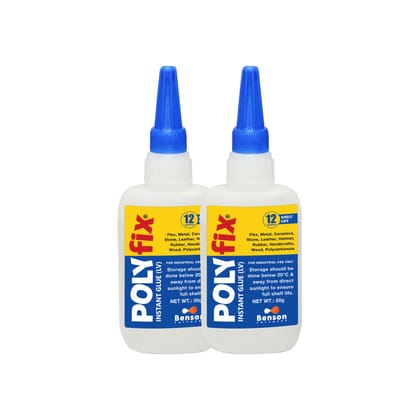 Polyfix General Purpose Fast Glue: Versatile Adhesive for Acrylic, Flex Bonding, Toys - 50g (Pack of 2)